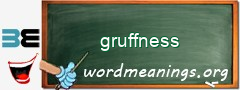 WordMeaning blackboard for gruffness